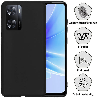 Forterra OPPO A57 Hoesje Siliconen Backcover Lichtgewicht - Zwart