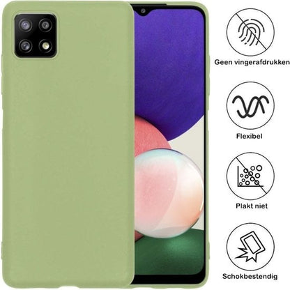 Forterra Samsung A22 5G Hoesje Siliconen Backcover Lichtgewicht - Groen
