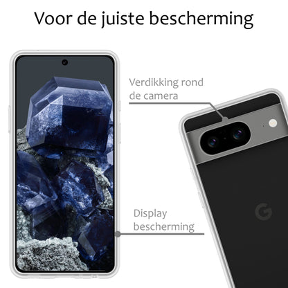 Forterra Google Pixel 8 Hoesje Siliconen Backcover Lichtgewicht - Transparant