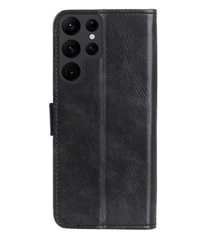 Forterra Samsung S23 Ultra Hoesje Bookcase Cover met Kaarthouder - Zwart