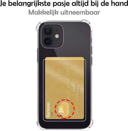 Forterra iPhone 12 Hoesje Kaarthouder Backcover Shockproof - Transparant