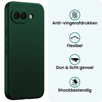 Forterra Google Pixel 10a Hoesje Siliconen Backcover Lichtgewicht - Donkergroen