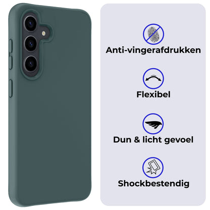 Forterra Samsung S24 Plus Hoesje Siliconen Backcover Lichtgewicht - Donkergroen