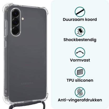 Forterra Samsung A36 Hoesje met Koord Backcover Shockproof - Transparant