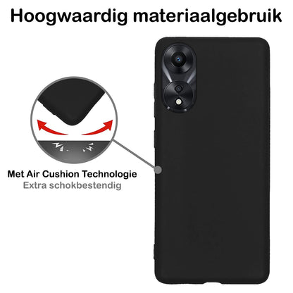 Forterra OPPO A78 5G Hoesje Siliconen Backcover Lichtgewicht - Zwart