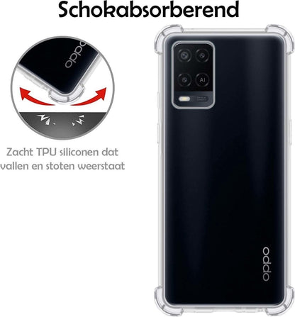 Forterra OPPO A54 Hoesje Shockproof Backcover Siliconen - Transparant