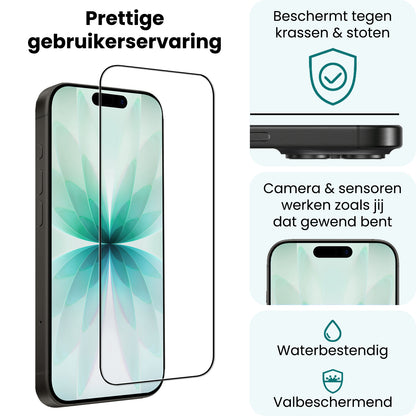 Forterra iPhone 17 Screenprotector Gehard Glas met Installatieframe