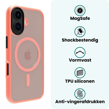 Forterra iPhone 17 Hoesje Geschikt voor Magsafe Backcover Shockproof - Perzik
