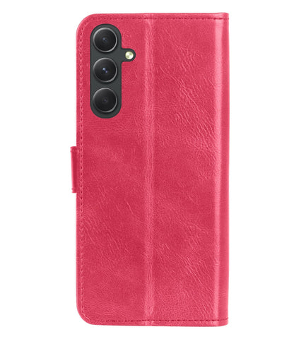 Forterra Samsung A54 Hoesje Bookcase Cover met Kaarthouder - Donkerroze