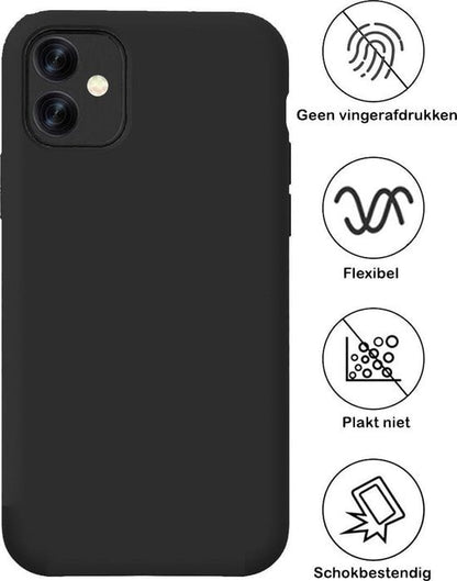 Forterra iPhone 11 Pro Max Hoesje Siliconen Backcover Lichtgewicht - Zwart