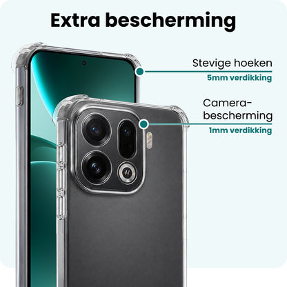 Forterra OPPO Find X9 Pro Hoesje Shockproof Backcover Siliconen - Transparant