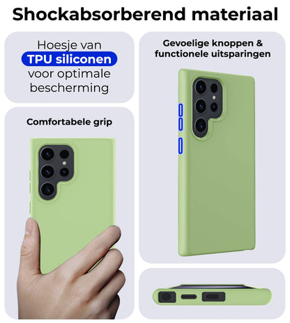Forterra Samsung S24 Ultra Hoesje Siliconen Backcover Lichtgewicht - Groen