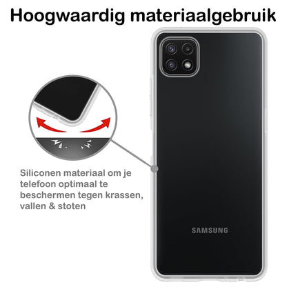 Forterra Samsung M22 Hoesje Siliconen Backcover Lichtgewicht - Transparant