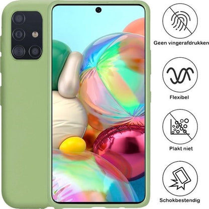 Forterra Samsung A71 Hoesje Siliconen Backcover Lichtgewicht - Groen