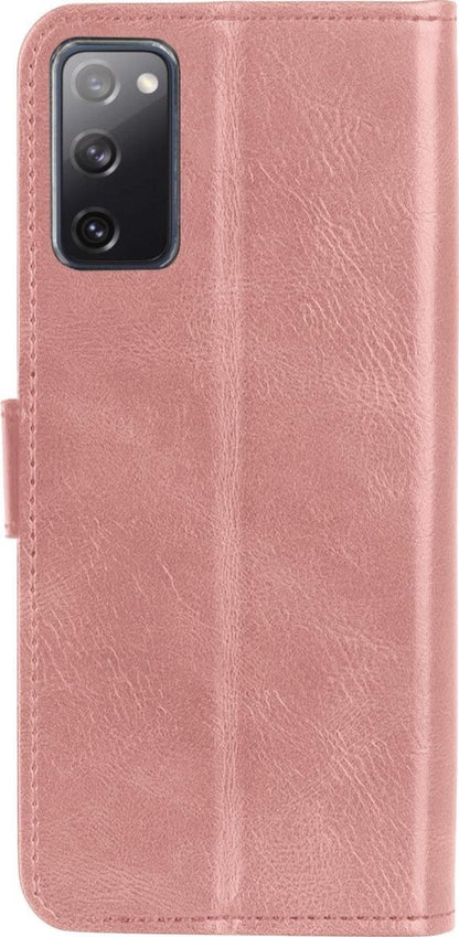 Forterra Samsung S20 FE Hoesje Bookcase Cover met Kaarthouder - Rosé goud