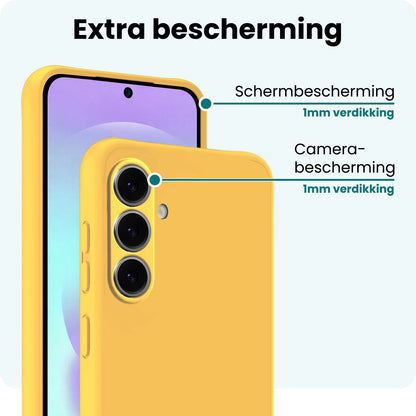 Forterra Samsung A37 Hoesje Siliconen Backcover Lichtgewicht - Geel