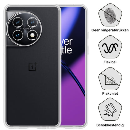 Forterra OnePlus 11 Hoesje Siliconen Backcover Lichtgewicht - Transparant