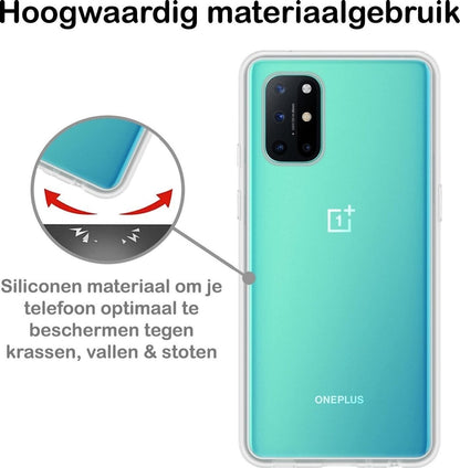 Forterra OnePlus 8T Hoesje Siliconen Backcover Lichtgewicht - Transparant