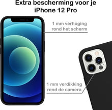 Forterra iPhone 12 Pro Max Hoesje Siliconen Backcover Lichtgewicht - Zwart