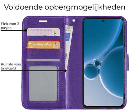 Forterra OnePlus Nord 3 Hoesje Bookcase Cover met Kaarthouder - Paars