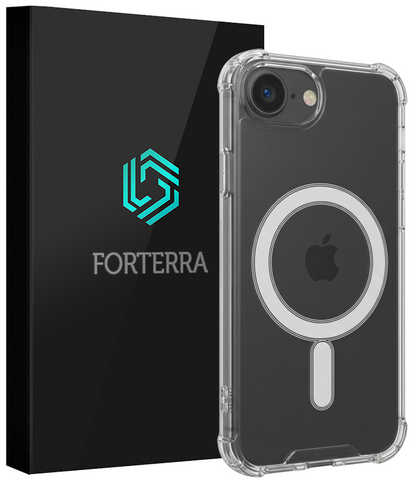 Forterra iPhone 17e Hoesje Geschikt voor Magsafe Backcover Shockproof - Transparant
