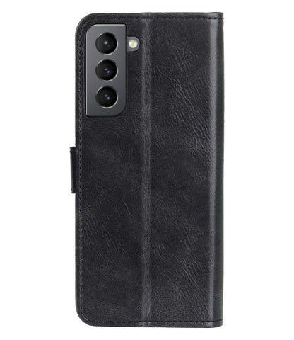 Forterra Samsung S21 FE Hoesje Bookcase Cover met Kaarthouder - Zwart