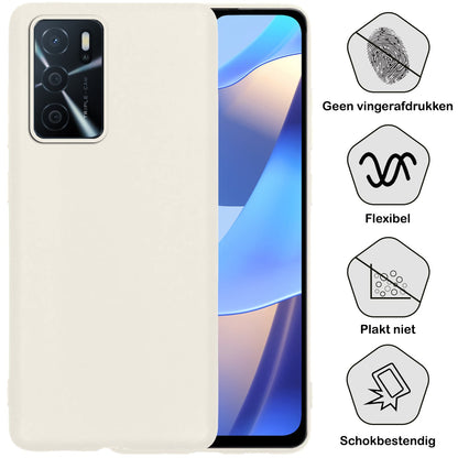 Forterra OPPO A16 Hoesje Siliconen Backcover Lichtgewicht - Wit