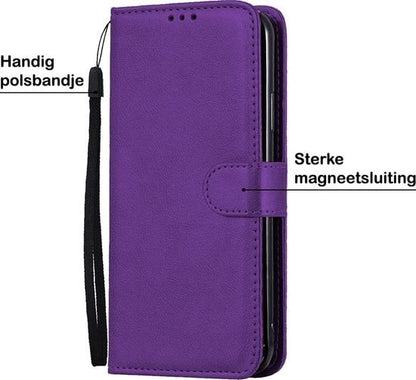 Forterra Samsung A41 Hoesje Bookcase Cover met Kaarthouder - Paars