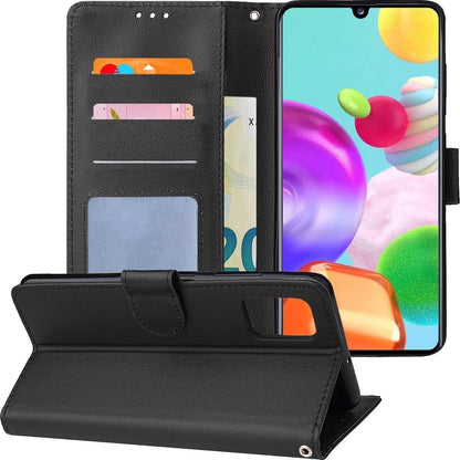 Forterra Samsung A41 Hoesje Bookcase Cover met Kaarthouder - Zwart