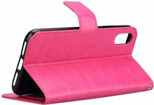 Forterra iPhone XR Hoesje Bookcase Cover met Kaarthouder - Donkerroze