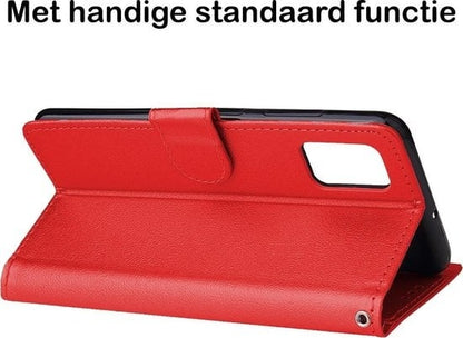 Forterra Samsung A41 Hoesje Bookcase Cover met Kaarthouder - Rood