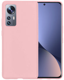 Forterra Xiaomi 12 Pro Hoesje Siliconen Backcover Lichtgewicht - Lichtroze