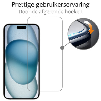 Forterra iPhone 15 Plus Screenprotector Gehard Glas - Anti-kras