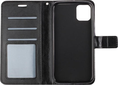 Forterra iPhone 12 Mini Hoesje Bookcase Cover met Kaarthouder - Zwart