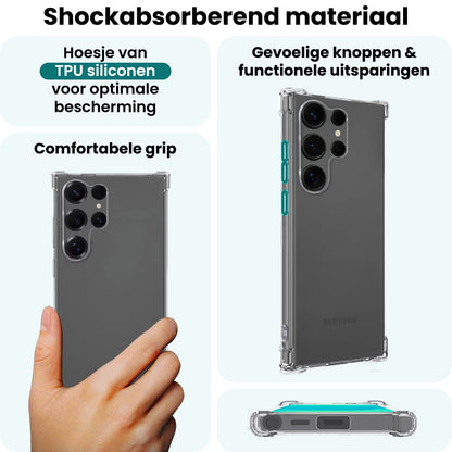 Forterra Samsung S25 Ultra Hoesje Shockproof Backcover Siliconen - Transparant