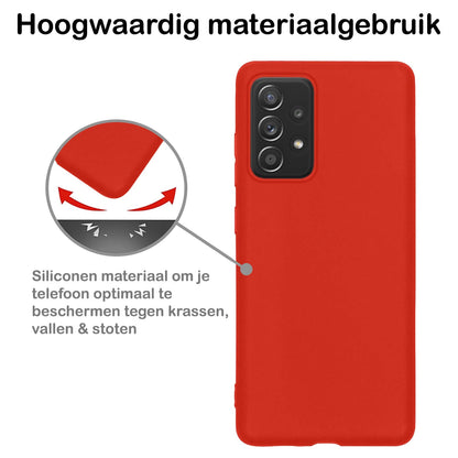 Forterra Samsung A53 Hoesje Siliconen Backcover Lichtgewicht - Rood