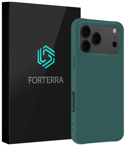 Forterra iPhone 17 Pro Hoesje Siliconen Backcover Lichtgewicht - Donkergroen