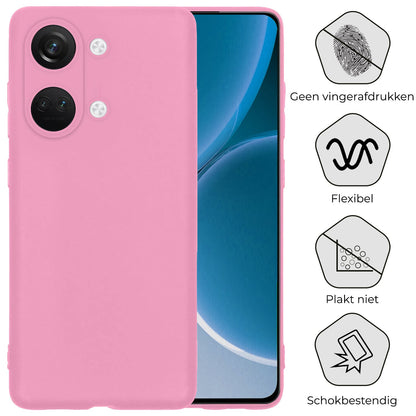 Forterra OnePlus Nord 3 Hoesje Siliconen Backcover Lichtgewicht - Lichtroze