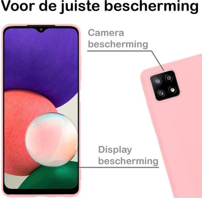 Forterra Samsung A22 5G Hoesje Siliconen Backcover Lichtgewicht - Lichtroze