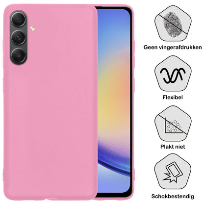 Forterra Samsung A34 Hoesje Siliconen Backcover Lichtgewicht - Lichtroze