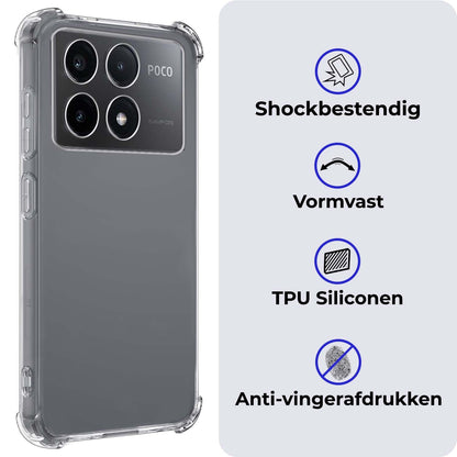 Forterra Xiaomi Poco X6 Pro 5G Hoesje Shockproof Backcover Siliconen - Transparant