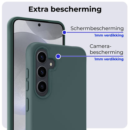 Forterra Samsung S24 Hoesje Siliconen Backcover Lichtgewicht - Donkergroen