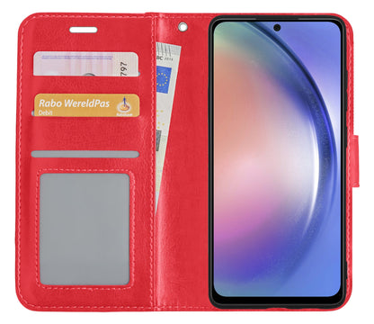 Forterra Samsung A54 Hoesje Bookcase Cover met Kaarthouder - Rood