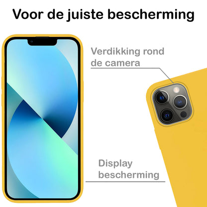 Forterra iPhone 14 Pro Hoesje Siliconen Backcover Lichtgewicht - Geel