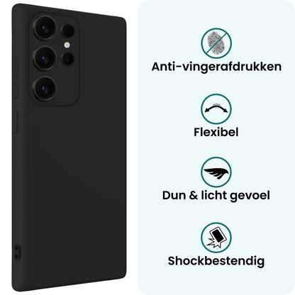 Forterra Samsung S25 Ultra Hoesje Siliconen Backcover Lichtgewicht - Zwart