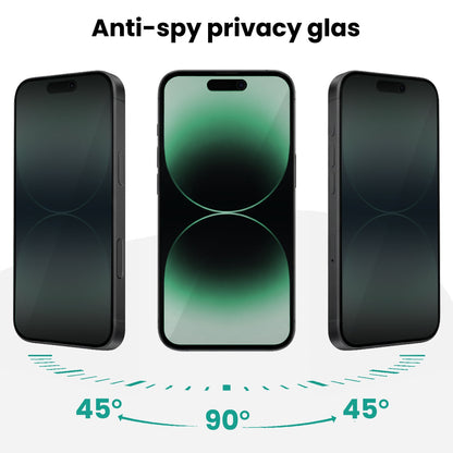 Forterra Privacy Screenprotector Geschikt voor Apple iPhone 14 Pro Max - Met Installatie Kit - Privacy - Beschermglas - Flexibel Glas - Tempered Glass - Screen Protector