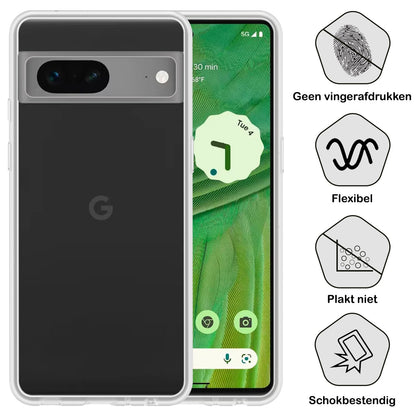 Forterra Google Pixel 7A Hoesje Siliconen Backcover Lichtgewicht - Transparant