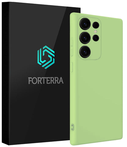 Forterra Samsung S25 Ultra Hoesje Siliconen Backcover Lichtgewicht - Groen