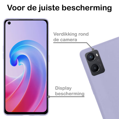 Forterra OPPO A96 Hoesje Siliconen Backcover Lichtgewicht - Lila