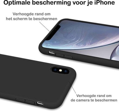 Forterra iPhone Xs Hoesje Siliconen Backcover Lichtgewicht - Zwart